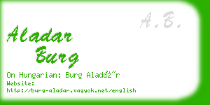 aladar burg business card